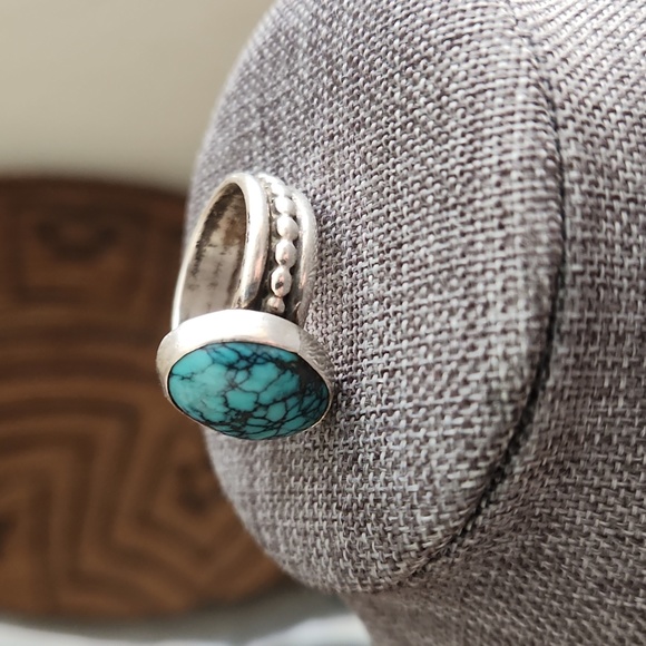 Stunning Vintage Native American Navajo Spiderweb Turquoise Ring 💍 🕷 - Picture 15 of 15